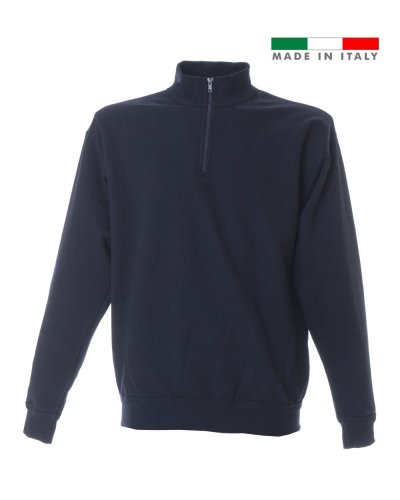 Felpa made in Italy Grosseto zip corta Navy