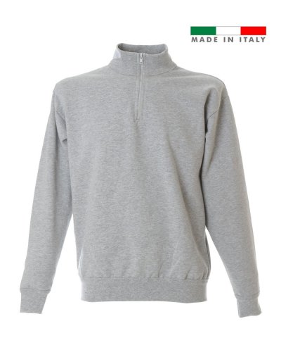 Felpa made in Italy Grosseto zip corta Melange