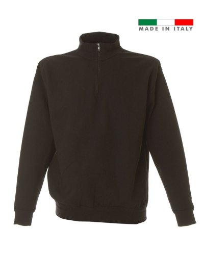 Felpa made in Italy Grosseto zip corta Black