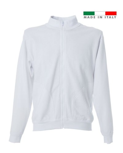Felpa made in Italy Modena zip lunga White