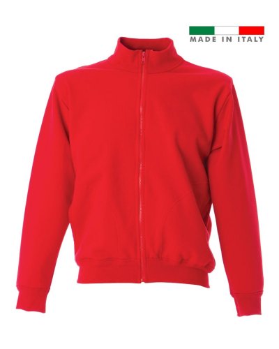 Felpa made in Italy Modena zip lunga Red