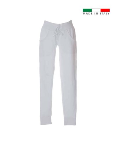 Pantaloni in felpa made in Italy Pavia White