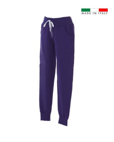 Pantaloni in felpa made in Italy Pavia Violet
