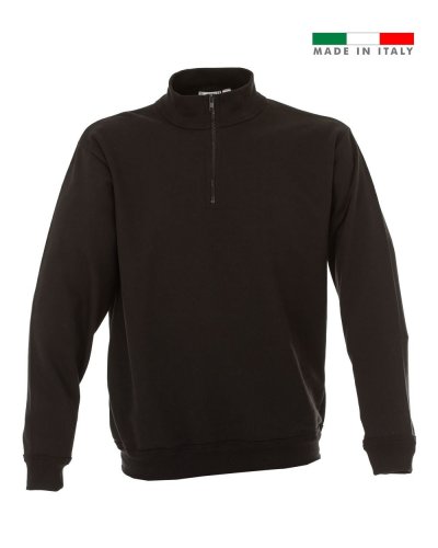 Felpa made in Italy Pisa zip corta Black