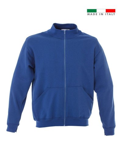 Felpa made in Italy Ravenna zip lunga Royal
