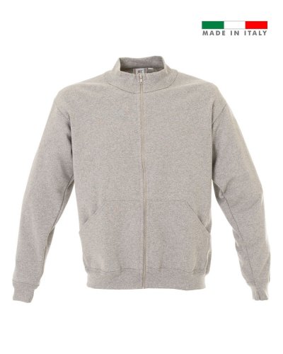 Felpa made in Italy Ravenna zip lunga Melange