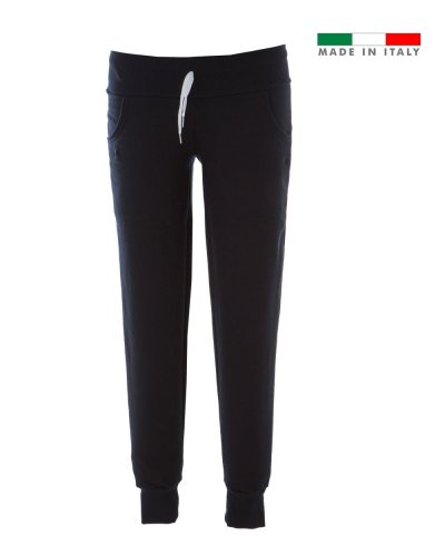 Pantaloni in felpa made in Italy Treviso lady non garzati Navy