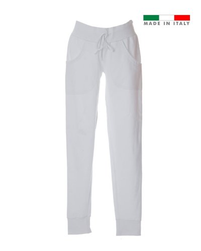 Pantaloni in felpa made in Italy Treviso lady non garzati White