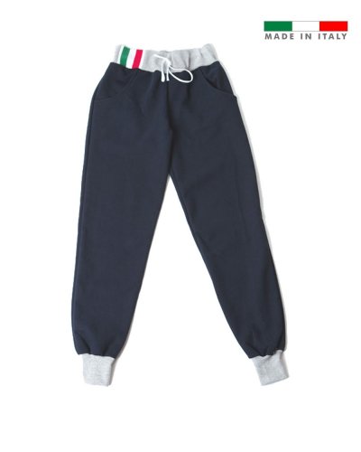 Pantalone bambino in felpa made in Italy Sorrento boy Navy
