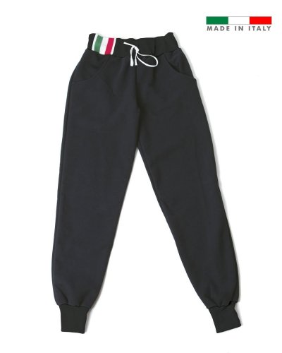 Pantalone bambino in felpa made in Italy Sorrento boy Black