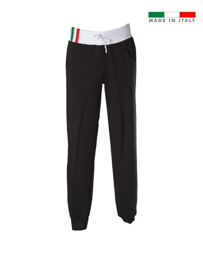 Pantaloni in felpa made in Italy Capri Black