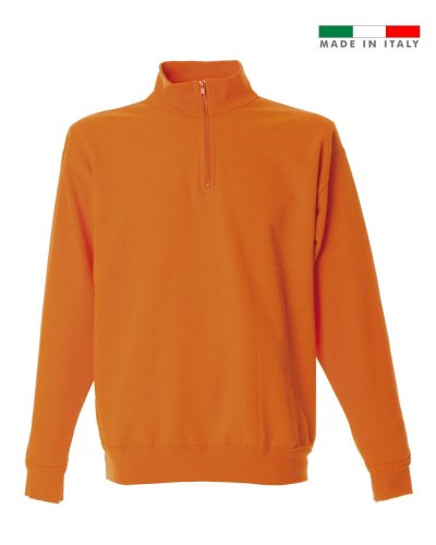 Felpa made in Italy Piacenza zip corta Orange