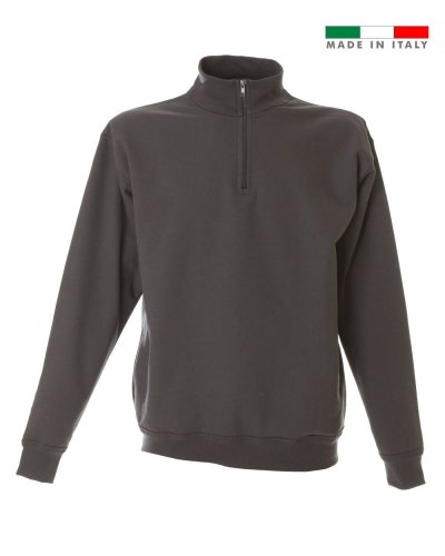 Felpa made in Italy Piacenza zip corta Grey