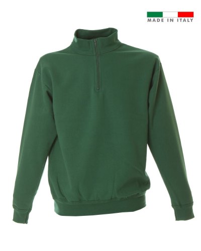 Felpa made in Italy Piacenza zip corta Green
