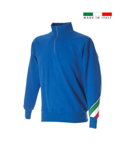 Felpa con zip e tricolore sulla manica Trento Royal