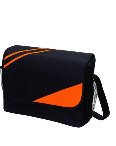 Borsa messenger con design sportivo a righe Arancio