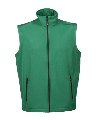 Gilet Santander in softh shell a due strati impermeabile Green