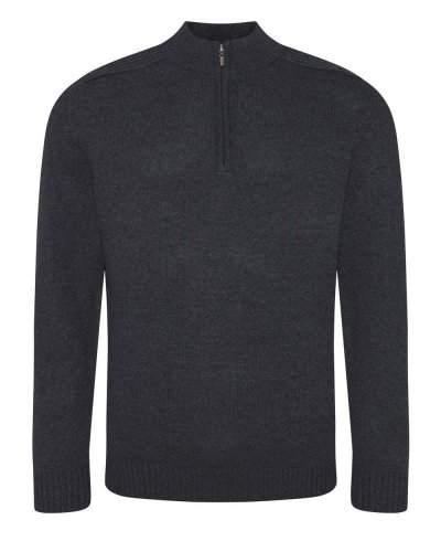 Wakhan 1/4 Zip Knit Sweater Charcoal