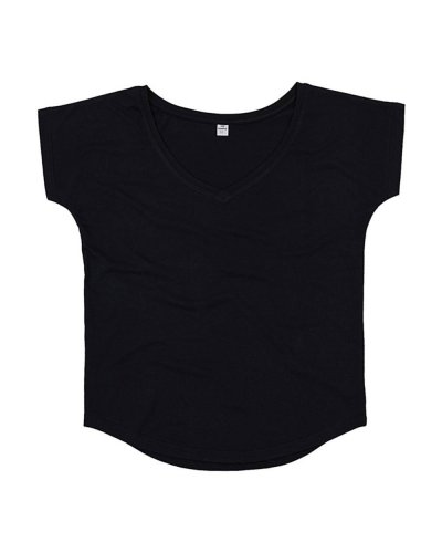 Women's Loose Fit V Neck T Black