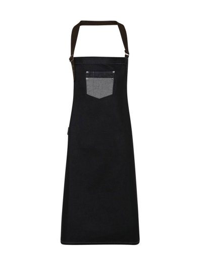 Division Waxed Look Denim With Faux Leather ather Black denim