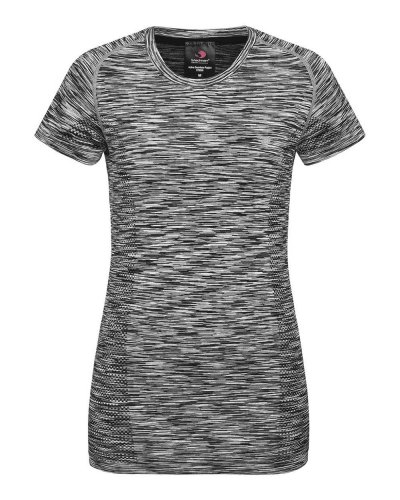 T-Shirt Active Seamless Raglan - Donna Black Opal Melange