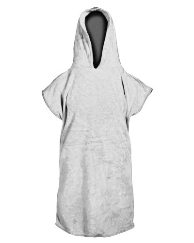 Gym Poncho in Spugna Cappuccio Kid Bianco