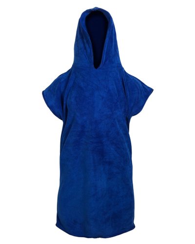Gym Poncho in Spugna Cappuccio Kid Royal Scuro