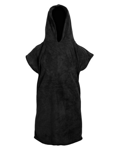 Gym Poncho in Spugna Cappuccio Kid Nero