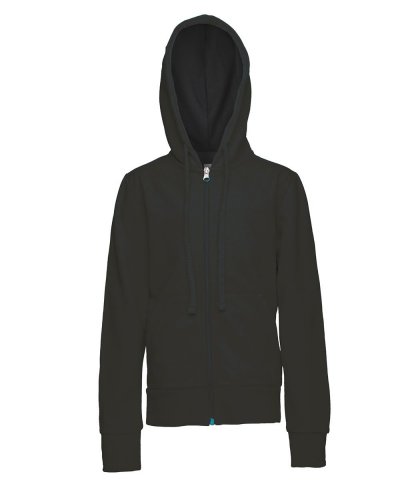 Felpa cappuccio french terry zip lunga bambino Nero