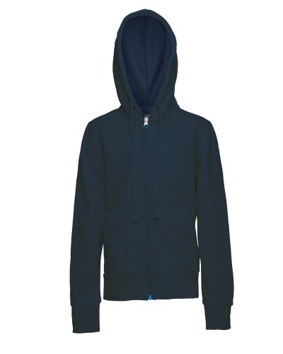Felpa cappuccio french terry zip lunga bambino Blu
