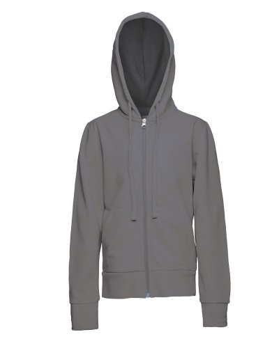 Felpa cappuccio french terry zip lunga bambino Cenere