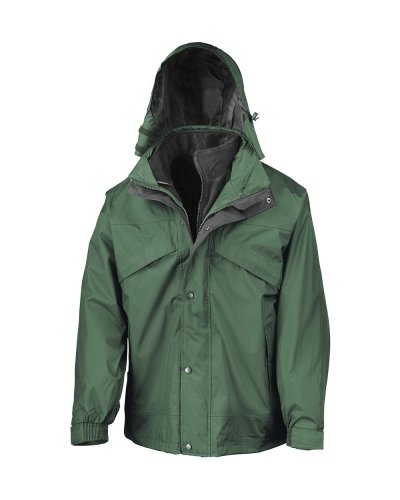 Giacca 3 in 1 con interno in pile Bottle green