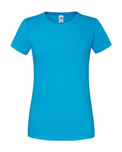 T-shirt donna Iconic 195 Ringspun Premium Azure blue