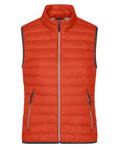 Ladies' Down Vest Burnt-Orange/Silver