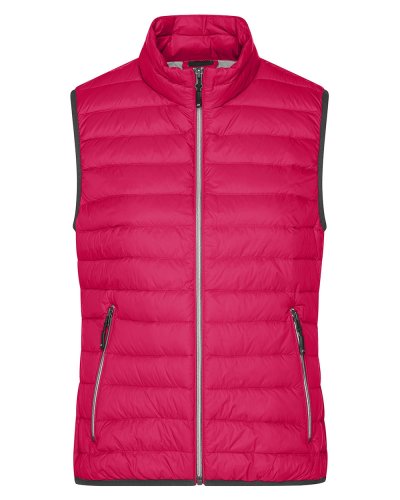 Ladies' Down Vest Magenta/Silver