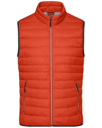 Men's Down Vest Burnt-Orange/Silver