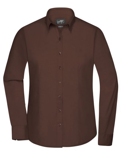 Camicia Longsleeve Poplin donna Brown