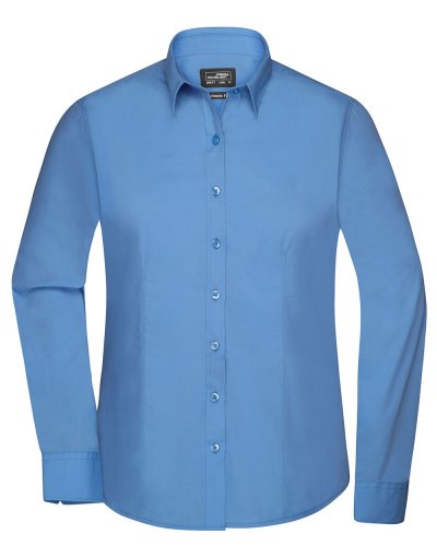 Camicia Longsleeve Poplin donna Aqua