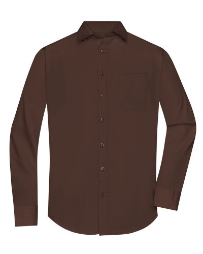 Camicia Longsleeve Poplin uomo Brown