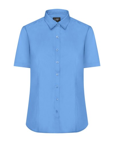Ladies' Shirt Shortsleeve Poplin Aqua