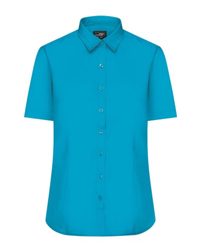 Ladies' Shirt Shortsleeve Poplin Turquoise