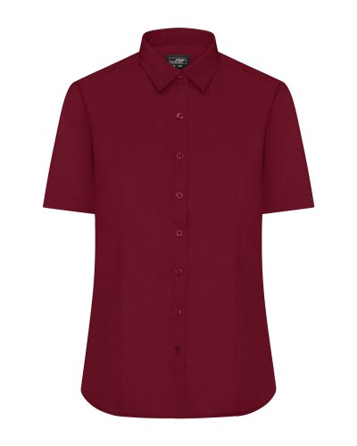 Ladies' Shirt Shortsleeve Poplin Wine