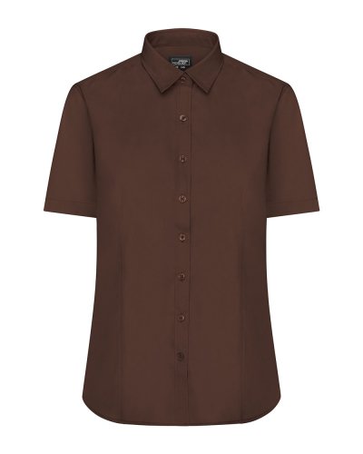 Ladies' Shirt Shortsleeve Poplin Brown