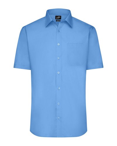 Men's Shirt Shortsleeve Poplin Aqua