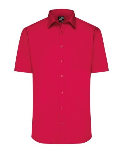 Men's Shirt Shortsleeve Poplin Red