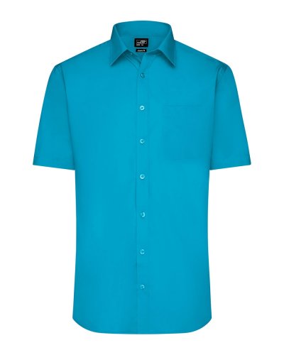 Men's Shirt Shortsleeve Poplin Turquoise