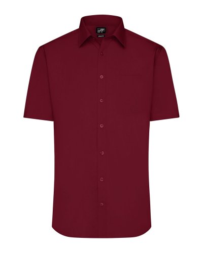 Men's Shirt Shortsleeve Poplin Wine