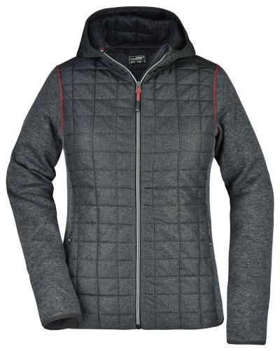 Ladies' Knitted Hybrid Jacket Grey-Melange/Anthracite-Melang