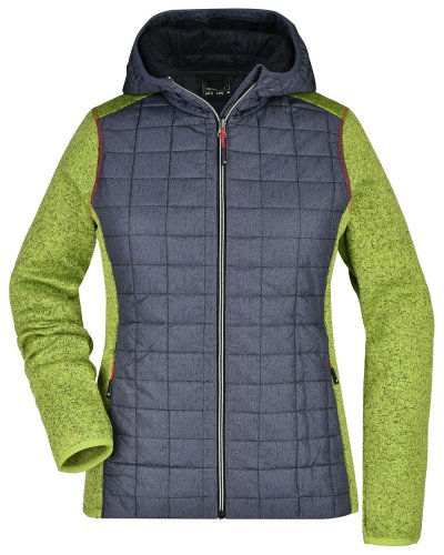 Ladies' Knitted Hybrid Jacket Kiwi-Melange/Anthracite-Melange