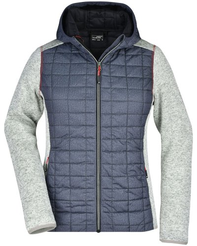 Ladies' Knitted Hybrid Jacket Light-Melange/Anthracite-Melange